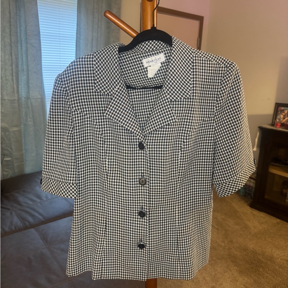 Vintage Black and White Gingham Shirt